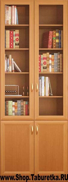 Книжный шкаф, 2 секции, вишня